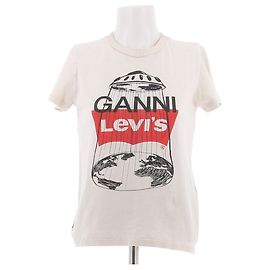 Camiseta estampada de algodón blanca Levi's GANNI X LEVI'S XS Blanco