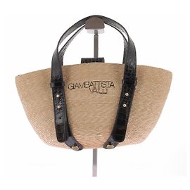 Bolsa de ráfia Giambattista Valli bege Bege