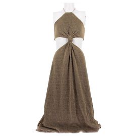 Autre Marque Robe à sequins dorée OSEREE Beige