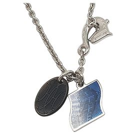 Hermès Colar de Metal Masculino Parade, azul artificial, Chifre Azul Azul marinho Azul escuro
