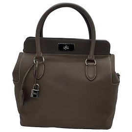 Hermès Love Toolbox 26 Handtasche Grau Grau