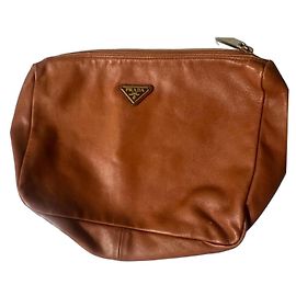 Prada Bolsa de mão em couro marrom Marrom
