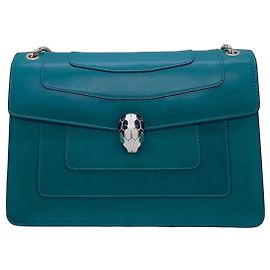 Bulgari Bolsa Bvlgari Serpenti Forever cabeça de serpente verde esmeralda Verde