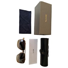 Autre Marque DITA Mach Five Aviator Sunglasses Brown Golden