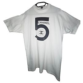 Camiseta Chanel No. 5 de algodón blanca Blanco