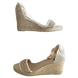 Alpargatas de cuña Castaner Blanco Beige