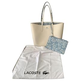 Lacoste Tote Bag Eggshell Polyester with Removable Pouch Eggshell
