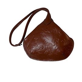 Bolsa de couro estampada Trussardi Marrom