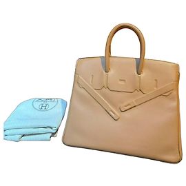 Sac à main Hermès Birkin 25 Shadow cuir marron doré Marron