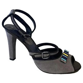 Sandales Céline en daim gris taille 40 Gris