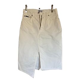 Saia de denim branco em algodão J&ANS da Dolce & Gabbana Branco