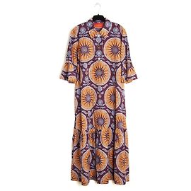 Autre Marque La Double J Vestido Largo Artemis FR40 Ruffled Poplin maxi dress UK12 US10 L Multicolor