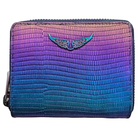 Zadig & Voltaire Multicolored Metallic Leather Wing Wallet Multiple colors Metallic