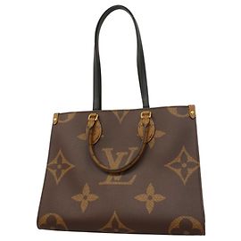 Borsa tote OnTheGo MM Monogram Gigante Inverso Louis Vuitton Marrone