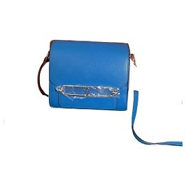 Sac à main Hermès Roulis 19 Lovecraft cuir bleu Bleu