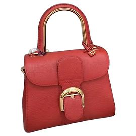 Mini bolso Delvaux Delvo Brilliant de cuero rojo Roja