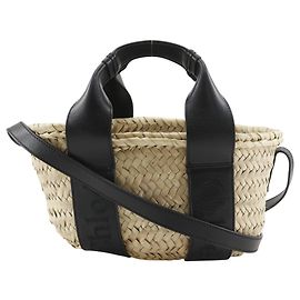 Borsa a mano in vimini Chloé Sense Small Beige