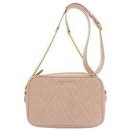 Bolsa de ombro em couro de bezerro Miu Miu Rosa