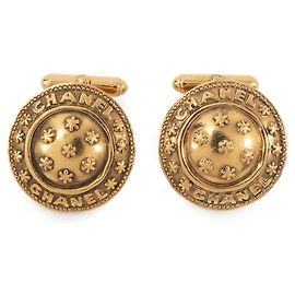 Abotoaduras de flor douradas para homens Chanel Dourado