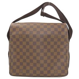 Bolsa de Ombro Naviglio N45255 da Louis Vuitton Marrom Damier ebene