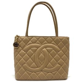Bolsa tote Chanel Reissue em couro de bezerro texturizado Bege