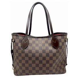 Borsa Tote Louis Vuitton Damier Neverfull PM Marrone