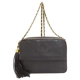 Borsa a Spalla con Catena Frangi Chanel Nero