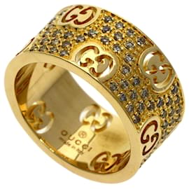 Anillo Ancho de Diamantes Gucci Icon Stardust Dorado
