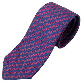 Cravatta in seta Hermès in blu navy e rosso Rosso Blu navy