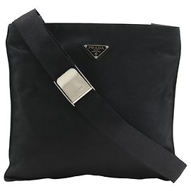 Borsa a spalla in satin Prada Nero