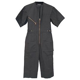 Isabel Marant Talma Zip-Up Jumpsuit in  Black Cotton Black