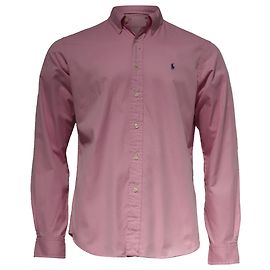 Camicia button down slim fit Ralph Lauren in cotone rosa Marrone Rosa