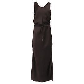 Abito Maxi in Satin Brunello Cucinelli in Acetato Marrone Marrone Rosso
