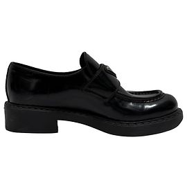 Mocassins en cuir noir Prada brossé Noir