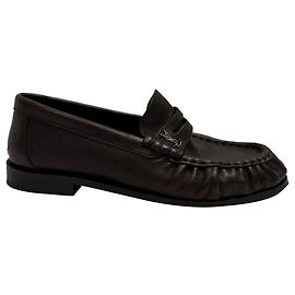 Mocassins Le Loafer en cuir marron de Saint Laurent Marron Rouge
