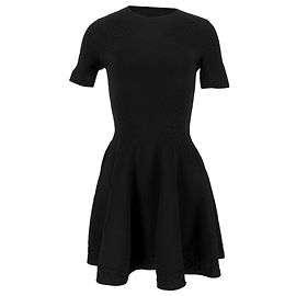 Abito Mini Fit And Flare Alexander McQueen in Viscosa Nera Nero