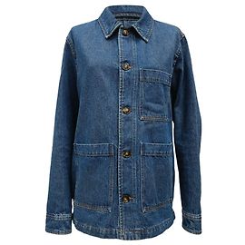 Apc A.P.C. Nathana'l Button-Down Denim Jacket in Blue Cotton Blue