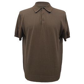 Polo de algodón marrón de punto Dolce & Gabbana Castaño Roja