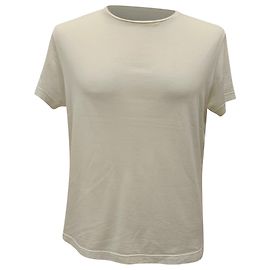 Loro Piana Crewneck T-Shirt in White Silk White Cream
