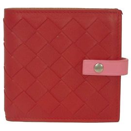 Bottega Veneta Intrecciato Rote Bifold-Geldbörse Rot