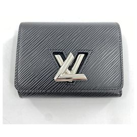 Billetera tri-fold de cuero Epi Louis Vuitton Negro