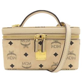 MCM Vanity 2-Way Handbag Beige