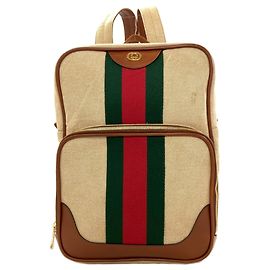 Gucci Sherry Line Canvas Backpack Brown