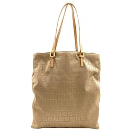 Fendi Zucca Pattern Canvas Handbag Brown