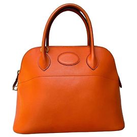 Hermès Bolide 31 Handbag in Orange Leather Orange