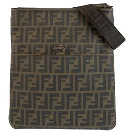 Borsa a Spalla Fendi Zucca Marrone Marrone
