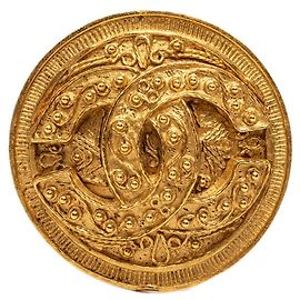 Spilla rotonda logo Coco Mark di Chanel D'oro