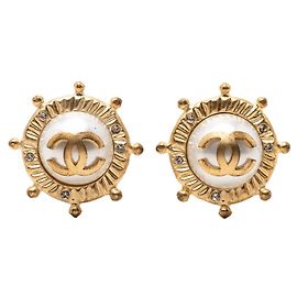 Pendientes de strass Chanel Coco Mark Dorado