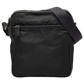 Bolso de hombro con placa de logo triangular Prada Negro