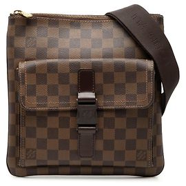 Borsa a Spalla Pochette Melville Damier Louis Vuitton Marrone